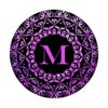 Cell Phone Pop Up Grip Holder,Monogram Mandala Pink Purple M PopSockets Grip and Stand for Phones and Tablets