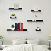 Z metnal Small Floating Shelves, Mini Display Metal Shelf for Collection, Decor Lack Wall Shelf, Utility Shelves,Aluminum, Wall Mounted, Matt Black, 8 inch, 2 Pack