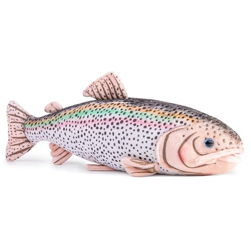 Simulation Rainbow Trout Plush Toy - 17”Realistic Colorful Rainbow Trout Fish Plush Stuffed Toys Figure, Super Soft Depth Ocean Animals Plush Dolls for Kids Stuffed Model Toys, Gifts for Kids