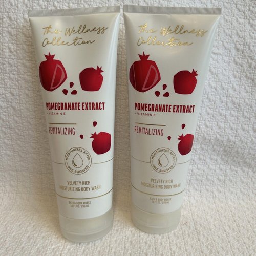 2 Wellness Collection Pomegranate Extract Velvety bath Body Wash 10oz