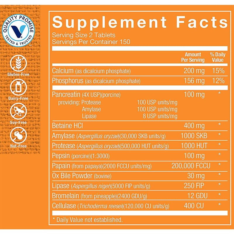 The Vitamin Shoppe Multi Enzyme - Helps Support The Digestion ...