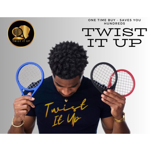 Twist It Up Comb (Bond Black) - Alternative to Hair Sponges for Black Men Curls and Sponge for Hair, Tennis Racket for Hair Twist Comb