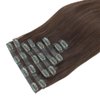 Sixstarhair Clip In Extensions Remy Human Hair Walnut Brown Hair Extensions Medium Brown Real Thick Hair 120g Pack with Seamless Clip In Hair Extensions 16inch 8 Pieces Pack