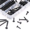 Rustark 160-Pcs #7 Coarse Thread Drywall Screw with Phillips Drive Black Oxide Finsh Bugle Head Wood Screws Assortment Kit Ideal for Drywall Sheetrock