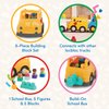 Battat – School Bus – 8Pc Construction Set – 5 Figures & 2 Blocks – Build-On Vehicle – 12 Months + – Locbloc® School Bus