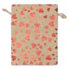 12-pack 3x4 Jute Burlap Canvas Gift Bags w/Drawstring (Red Hearts, X-Small) - for Presents, Party Favors, Retail, Samples by TheDisplayGuys