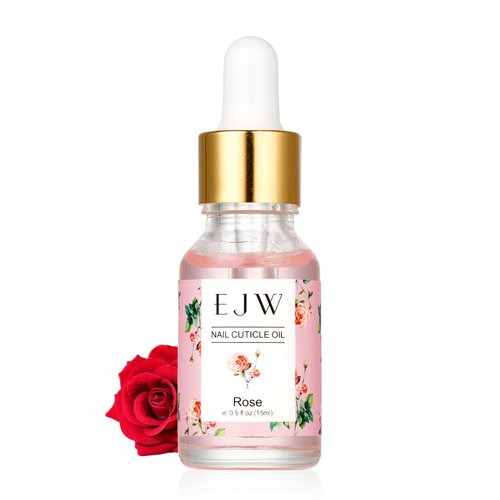EJW Nail and Cuticle Oil Treatment, Moisturizing Nail Repair Oil With Rose Fragrance, Nail and Cuticle Care Serum Conditioner, Repair & Nourish Cracked Acrylic Nails