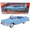 1958 Chevrolet Impala Convertible, Blue - Motormax Premium American 73267 - 1/24 Scale Diecast Model Car, unisex-children