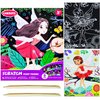 JUNQIU Scratch Art for Kids, Princesses Black Rainbow Scratch Art Paper Set-Arts and Crafts Kits & Supplies, Party Games & Activity, Gifts for Toddlers Girls Birthday Christmas