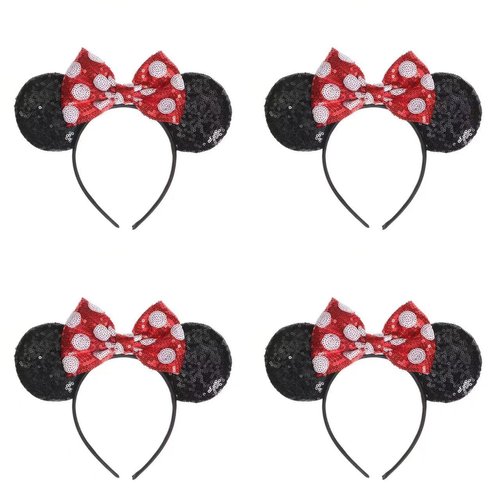 Purple Myrtle Family Mouse Ear Headbands for Girls, Women, and Groups - Set of 4 Cute Ears for Travel, Photos. Affordable and Stylish!