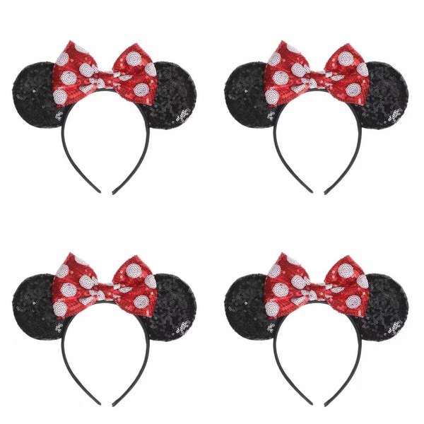 Purple Myrtle Family Mouse Ear Headbands for Girls, Women, and Groups - Set of 4 Cute Ears for Travel, Photos. Affordable and Stylish!