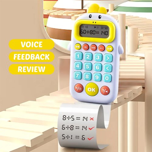 Skywin Calculator Toy Kids Games White - Early Learning Games Kids Toys, Easy to Read Calculator Small for Math Games - Great for Travel Learning Toys, Basic Calculator Kids Travel Toys