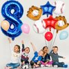 Baseball Balloons 8th Birthday Decorations for Boys, Baseball Party Decorations Baseball Sports Theme Party Supplies, 40 inch Foil Number Balloons Number 8 Balloon Blue Red White Sports Balloon Kits