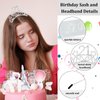 Ondder Silver 21st Birthday Sash and Tiara Shiny Birthday Crown and Sash Kit 21st Birthday Star Headband 21st Sparkly Rhinestone Headband Birthday Party Decorations Gifts Party Favors Supplies for Girls