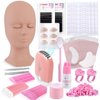 Pretty memory 152 PCS Eyelash Extension Kit with Lash Mannequin Head, Lash Fan, Eyelash Extension Glue, Eyelash Remover Cream, Lash Tweezers, Lash Extension Supplies for Eyelash Extension Practice