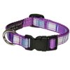 Xsmall Purple/Multi Stripe Dog Collar: 1/2" wide, Adjusts 6-12" - Made in USA.