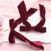 2PCS Wine Red Velvet Bows Hair Clips, 5" Bow Hair Clips Elegant Velvet Hair Bows for Women Girls Non-Slip Alligator Clips Cute Hair Accessories for Toddlers Kids Baby Valentine's Day Christmas Gifts