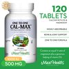 Maxi Health 500 mg Calcium Supplement with Vitamin D3 (1000 IU) and Magnesium (500 mg) - Bone, Teeth and Joint Support for Men and Women - 120 Tablets - One to One Cal-Max