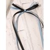 LFOUVRE Hair Bow Clips, Hair Bows for Women, Ribbon Bow Clips with Long Tassel, Bowknot Hair Ribbon for Girls, Ribbon Bow Clips for Hair, Blue Hair Bow Hair Accessories for Girls 4pcs