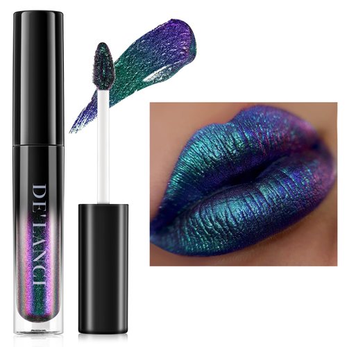 oygcee Chameleon Liquid Lipstick Blue Green Purple Color,Shimmer Metallic Colourful Lip Gloss for Women Girls Lips Makeup Gift,Hydrating Waterproof and Long Lasting Lip Stick Shiny,Talc-Free, #5