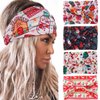 Acenail Wide Headbands Non Slip Knotted Turban Headband Elastic Santa Claus Xmas Hairbands Deer Red Workout Head Wraps Yoga Hair Scarfs Christmas Hair Accessories for Women 4Pcs (Xmas D, 9.8 * 5.9'')