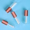 Mydio 50 Pack 1.2ML Clear Mini Lip Gloss Tube Empty Lip Balm Containers With Rose Gold Lid for Lipstick (Rose Gold)