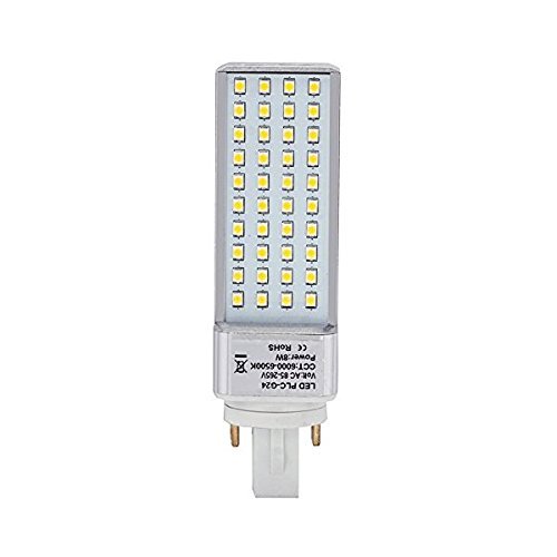 HERO-LED G24-40S-4P-DW Rotatable PL-C Lamp G24Q 4-Pin LED CFL/Compact Fluorescent Lamp, 8W, 18W Equal, Daylight White 5000K (Remove/Bypass The Ballast)