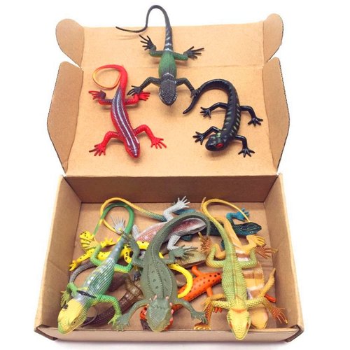 Guaishou Artificial Model Reptile Lizard Animal Figures Kids Gift 12pcs