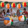 Maitys 12 Pieces of Beach Ball Decoration Rainbow Beach Ball with Hanging Rope and Hooks Inflatable Pool Ball Blow up Sport Ball for Summer Games Hawaiian Party Ornament