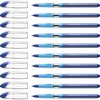 Schneider Slider Basic XB (Extra Broad) Ballpoint Pen, 1.4 mm, Transparent Barrel, Blue Ink, Box of 10 Pens (151203)