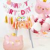 Pink Cat Birthday Party Decoration Kitty Cat Balloons Cat Kitty Birthday MEOW Banner Meow Party Supplies Pink Cat Kitty Cake Decoration