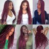 Burgundy Braiding Hair 100g Deep Wave 2 Bundle Bulk Human Hair for Braiding Deep Curly 100% Remy Human Hair Extensions for Boho Curly Wave Braids 99J Red Braiding Hair (99J, 26 Inch)