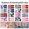 DANNEASY 16 Sheets Toe Nail Stickers Full Nail Wraps Ombre Toenail Polish Strips Self Adhesive Toes Nail Polish Stickers Gel Nail Strips Manicure Sticker with Nail File, Cuticle Stick