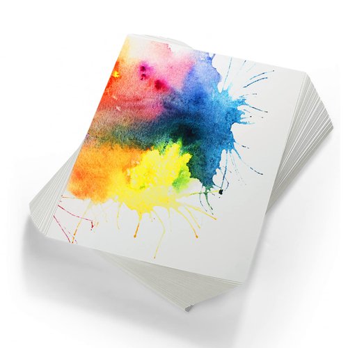 TecUnite 60 Sheets Bulk Watercolor Paper Pad for Kids 140lb/300gsm Art White Cold Press Wate Rcolor Paper Sheet for Drawing Painting Adults Watercolorist Artists Beginning(9 x 6 Inch)