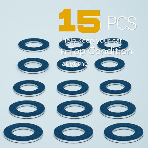 15Pcs Oil Drain Plug Gasket, 12mm Aluminum Crush Washer, 9043012031 Seal Ring, Professional Automotive Replacement by KeeRoarin