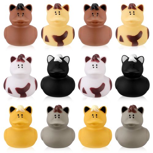 Hungdao Horse Rubber Duck 2.36 Inch Bucking Horse Ducks Small Ducks Pool Float Bath Decor Gift for Horse Racing Festival Boys and Girls Classroom Prizes Baby Shower Party Favors (24)