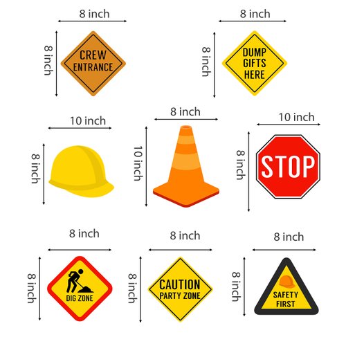 Kristin Paradise 30Ct Construction Hanging Swirl Decorations, Traffic Zone Birthday Theme Streamers, Under Construction Site Party Supplies, Kids/Boy/Toddler First Favors, Stop Sign Road Worker Decor