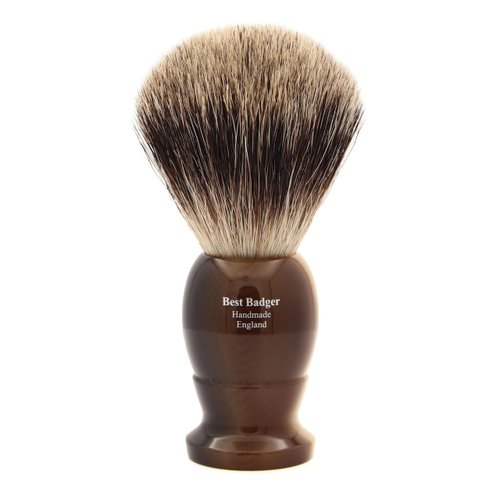Edwin Jagger 1EJ872 Medium Best Badger Shaving Brush, Imitation Light Horn for use with Shaving Cream or Soap for Men
