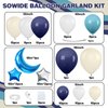 Outer Space Balloon Arch Kit, Navy Blue And White Grey Sea Blue Moon Star Foil Balloon for Boy Kids Space Birthday Astronaut UFO Theme Graduation Party Over The Moon Baby Shower Decorations