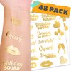 CORRURE 48pcs Birthday Tattoos - Gold Temporary Tattoos Metallic for Women and Men - Happy Birthday Squad Tattoos for Girls, 18th 21st 25th 30th or Any Adult Bday - 11 Flash Party Tattoos