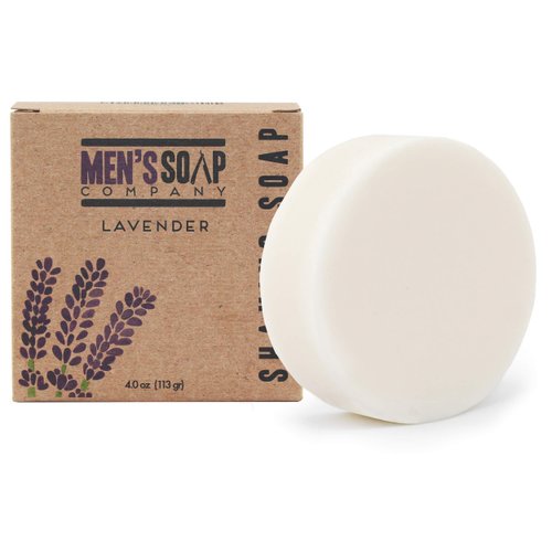 Men’s Soap Company Shaving Soap for Men and Women 4.0 oz Refill Puck Made With Natural Vegan Plant Ingredients - Shea Butter & Vitamin E Create Thick Shave Soap Lather for Skin Protection, Lavender