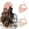 ZURLEFY Floral Hair Scarf Bandanas for Women, Pink Bandana Headband for Womens Headbands Mesh Hair Scarves Lightweight Head Scarf Hair Accessories (59H-03)