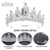 2Pcs Prom Queen Sash and Tiara Set, Tiara Crystal Rhinestones Bridal Crowns for women, Silver Crown with Comb for Little Girls Birthday and Wedding School Graduate Party Accessories（Silver-A）