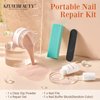 Nail Repair Kit Transparent Nude Brown Broken Cracked Split Weak Nails, Ideal Solution Emergency Easy Quick Fix Dip Powder 28g 1 Oz Quick-Drying Repair Glue 10ml Nail File & Nail Buffer AZUREBEAUTY