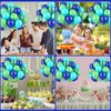 Blue and Green Balloons, 35pcs Blue and Green Birthday Balloons, Green Confetti Balloons Blue Green Latex Balloons for Boys Birthday Baby Shower Dinosaur Theme Party Supplies
