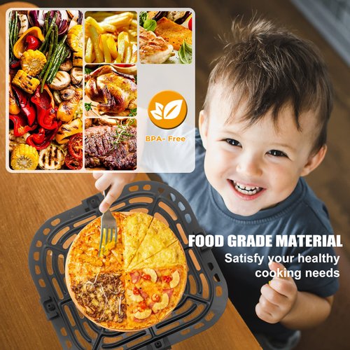 Air Fryer Grill Plate for Instant Pot Vortex Plus 6 in 1 6 QT Gourmia GAF735 6 QT Air Fryer, Air Fryer Accessories Replacement Tray Rack Parts Grill Pan Crisper Plate, Dishwasher Safe