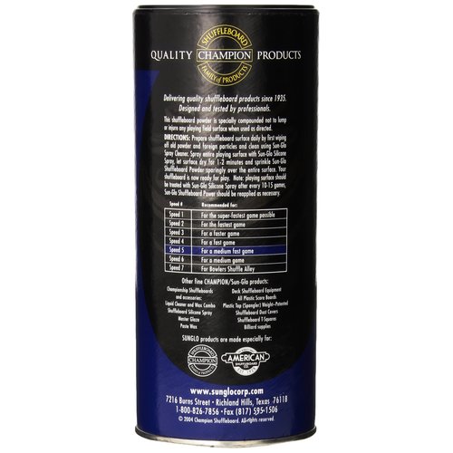 Sun-Glo Speed 5 (5-Star Wax) Shuffleboard Table Powder, 16 oz. Can
