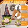 CoFuBcad Halloween Handmade Emotional Support Pickle Avocado Witch Hat Broom Gift, Cute Knitted Crochet Avocado Doll with Magic Hat Toy. All Saints Day Gift Car Party Room Office Decoration