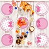 Justforjoyful 48Pcs Pink Cat Party Supplies 9inch Cat Party Paper Plates Tableware Set Disposable Cute Cat Cake Dessert Plates Cute Kitty Dinnerware Set for Birthday Baby Shower Party Decoration Favor