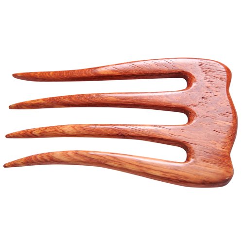 MaryCrafts Wooden Rosy Simple Hair Comb, Hair Pin, 4 Prongs Hair Fork, Hair Accessory Handmade 5"